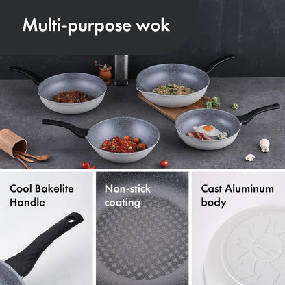 Cast Aluminum Nonstick Large Wok – Lightweight & Durable Stir Fry Pan, Heakthy Non Stick Coating, Easy to Clean, Dishwasher Safe, PFOA, PFAS Free, Stay-Cool Handle, Made in Korea (12.5", 32Cm)3