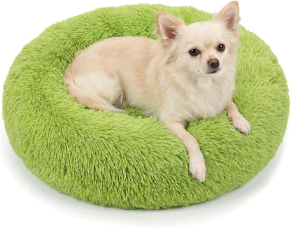 Small Calming Dogs Bed for Small Dogs Anti-Anxiety Machine Washable Fluffy Luxury Anti-Slip Waterproof Mute Base Warming Cozy Soft Pet Puppy round Bed19