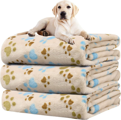 Rezutan Dog Blankets for 3 Pack Large Medium Pet Cat, Soft Fuzzy Washable Blanket, Comfort Flannel Suitable for Dogs Kennels & Beds, Sofas, Furniture, Gifts Puppy Essentials, 41 X 31 Inch, Black22