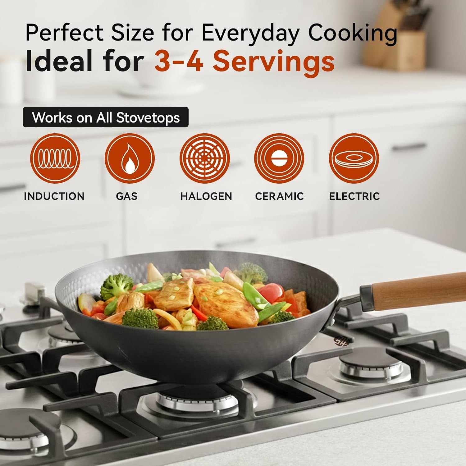 carbon-steel-wok-pan-with-lid-12-6-hammered-stir-fry-pan-thickened-heavy-duty-flat-bottom-wok-for-electric-induction-gas-stoves-detachable-wood-handle-no-chemical-coating-black