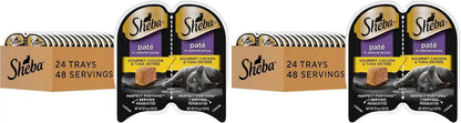 Sheba Perfect Portions Pate Wet Cat Food, Savory Chicken, 2.6 Oz, 24 Ct | Grain-Free, 48 Servings, No Fillers, Made in USA, Real Meat, Complete & Balanced, Essential Vitamins, Twin-Pack Trays23