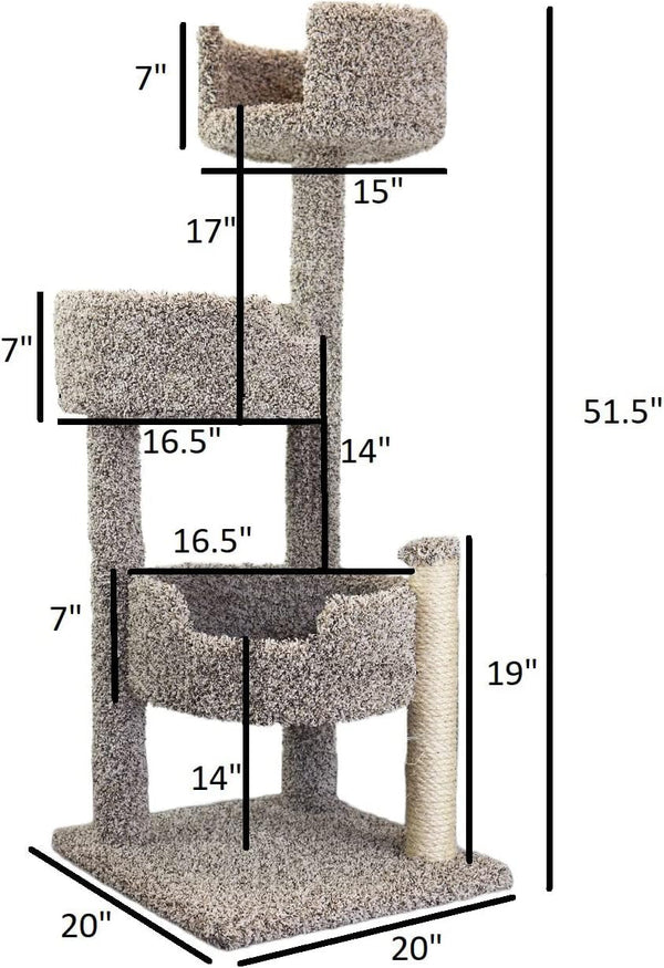 New Cat Condos Real Wood and Carpeted Cat Tree, Speckled2
