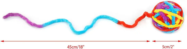 CHIWAVA 6 Pack 20" Woolen Yarn Cat Toys Ball with Bell 2" Large Indoor Cat Toy Balls Kitten Interactive Toys4