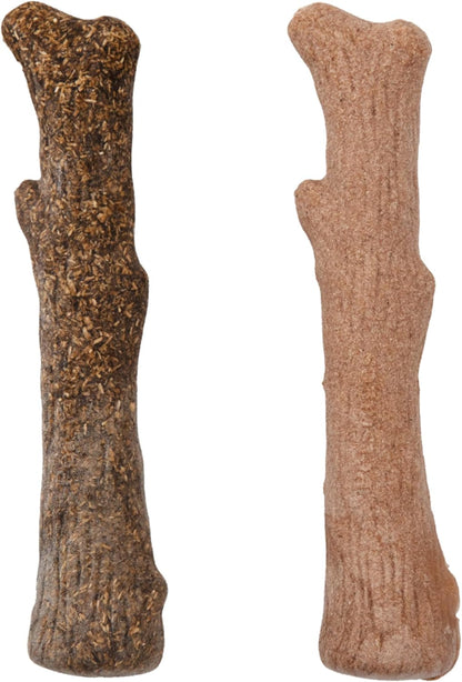 Dogwood Calming Dog Chew Toy – Real-Wood Blend, Moderate Chewers, Medium, 7.5", 2-Pack (Natural & Hemp Flavors)1