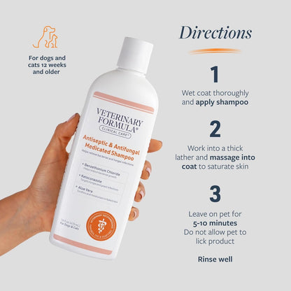 Veterinary Formula Clinical Care Antiseptic & Antifungal Shampoo, 16 Oz | Medicated Formula Helps Alleviate Scaly, Greasy and Red Skin; Free from Parabens, Dyes and Soap6