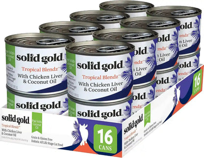 Solid Gold Wet Cat Food Pate for Indoor Cats - Healthy Canned Cat Food Pate W/Real Chicken, Omega Fatty Acids, Vitamins & Minerals - Grain Free & Gluten Free Can Meals for Cats & Kittens - 24Ct/3Oz36