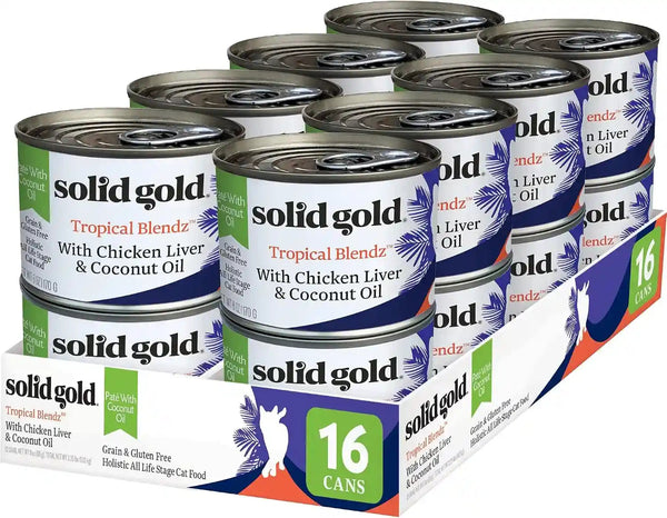 Solid Gold Wet Cat Food Pate for Indoor Cats - Healthy Canned Cat Food Pate W/Real Chicken, Omega Fatty Acids, Vitamins & Minerals - Grain Free & Gluten Free Can Meals for Cats & Kittens - 24Ct/3Oz36