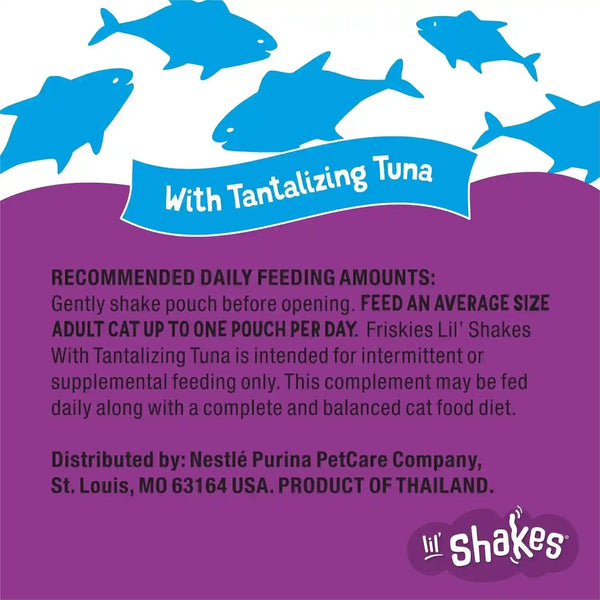 Purina Friskies Pureed Cat Food Topper, Lil’ Shakes with Tantalizing Tuna Lickable Cat Treats - (Pack of 16) 1.55 Oz. Pouches11