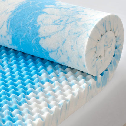 2 Inch Egg Crate Memory Foam Mattress Topper Twin Size, Soft Mattress Pad for Back Pain Relief, Bed Topper, Certipur-Us Certified, Blue1