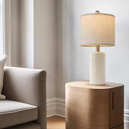 20.25" Small Single Table Lamp for Bedroom Modern Ceramic Nightstand Lamp | Farmhouse Bedside Lamp Boho Living Room Lamp White End Side Table Lamps for Night Stands Mid Century Nursery Modern Lamp6