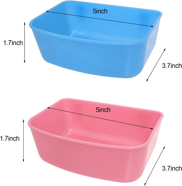 6 Pack Feeder (Blue, Pink), Hanging Feeder,Food and Water Container, Bath Water Bowl Universal for Birds Hamsters Mice Rats Rabbit Guinea Pig Small Pets (S) (S)5