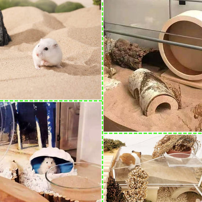 Hamster Bath Sand, 3Lb Dust Free Desert Sand or Potty Litter Sand for Hamster Chinchillas Gerbil Syrian Mice Small Animals(Beige)4