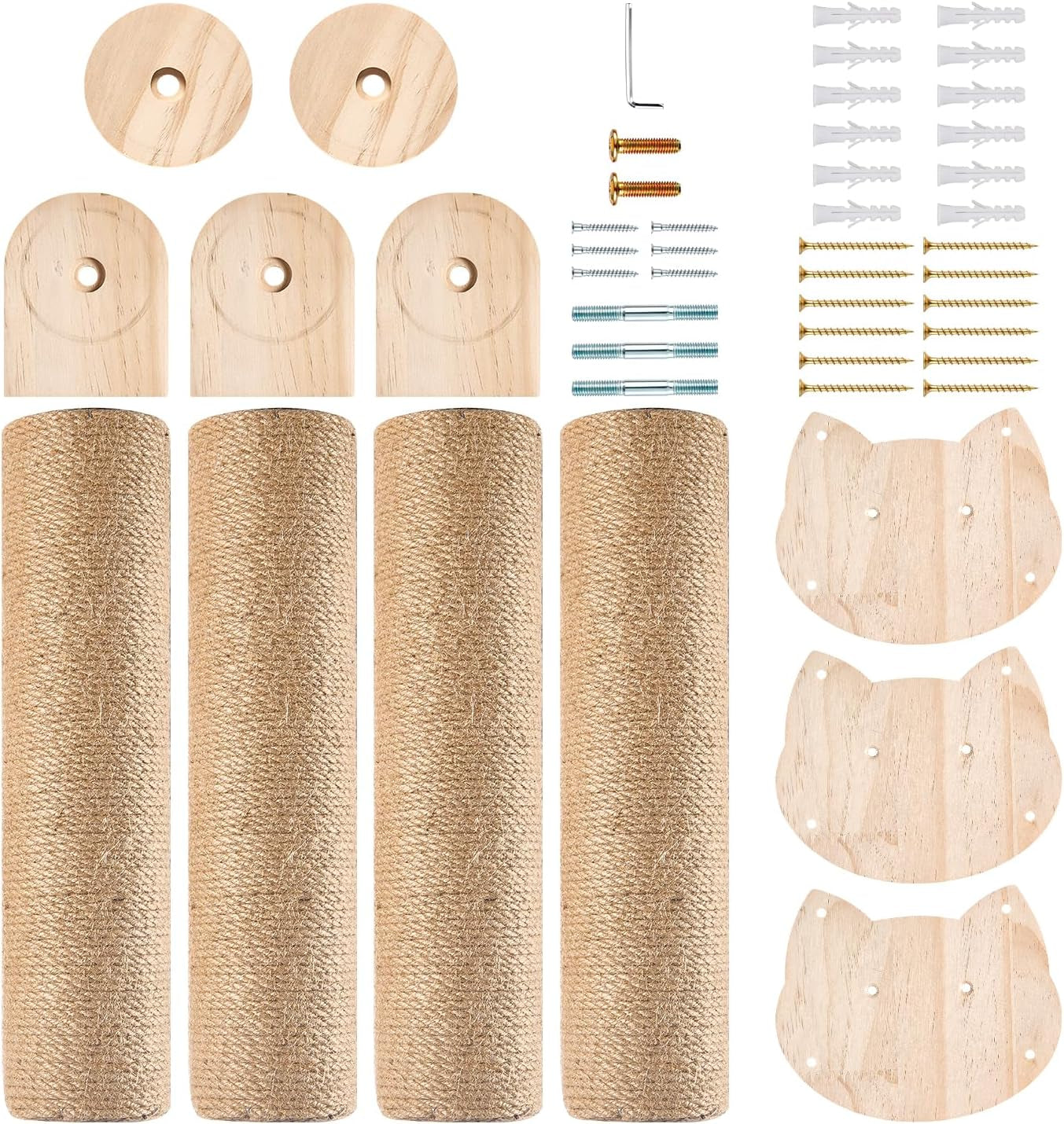 55-cat-wall-scratcher-wooden-wall-mounted-natural-jute-scratching-post-vertical-scratching-post-for-large-cats-climbing-shelves-space-saving-cat-tower-alternative-for-indoor-cats-kittens