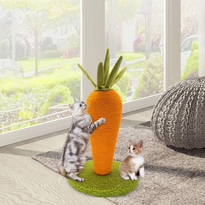 AUSCAT Cat Scratching Post, Cute Carrot Scratching Post, Nature Sisal Cat Scratcher for Indoor Cats and Kittens6