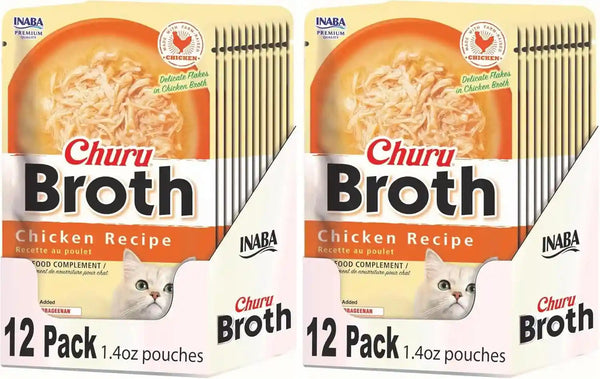 INABA Churu Broth for Cats, Side Dish Pouch, 1.4 Ounces per Pouch, 12 Pouches, Chicken & Seafood Variety16