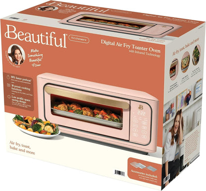 Infrared Air Fry Toaster Oven 9 Slice, 1800W Countertop Oven with Convection & Air Fry Functions, Digital Touch Display, Multi Cooking Modes for Baking, Broiling & Reheating (Rose)9