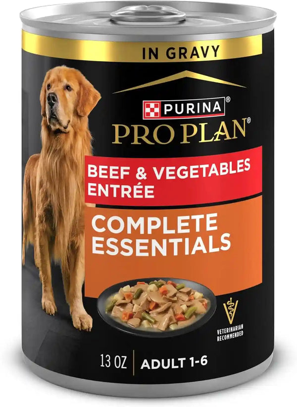 Purina Pro Plan Complete Essentials Wet Dog Food, Lamb and Vegetables and Turkey and Vegetables in Gravy Variety Pack - (Pack of 12) 13 Oz. Cans15