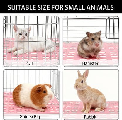 18 Pack Plastic Rabbit Cage Mat, Bunny Resting Mats for Cage with Snap Joint, Breathable Small Animal Feet Pads for Guinea Pigs, Chinchilla, Pet - White, Blue, Pink6