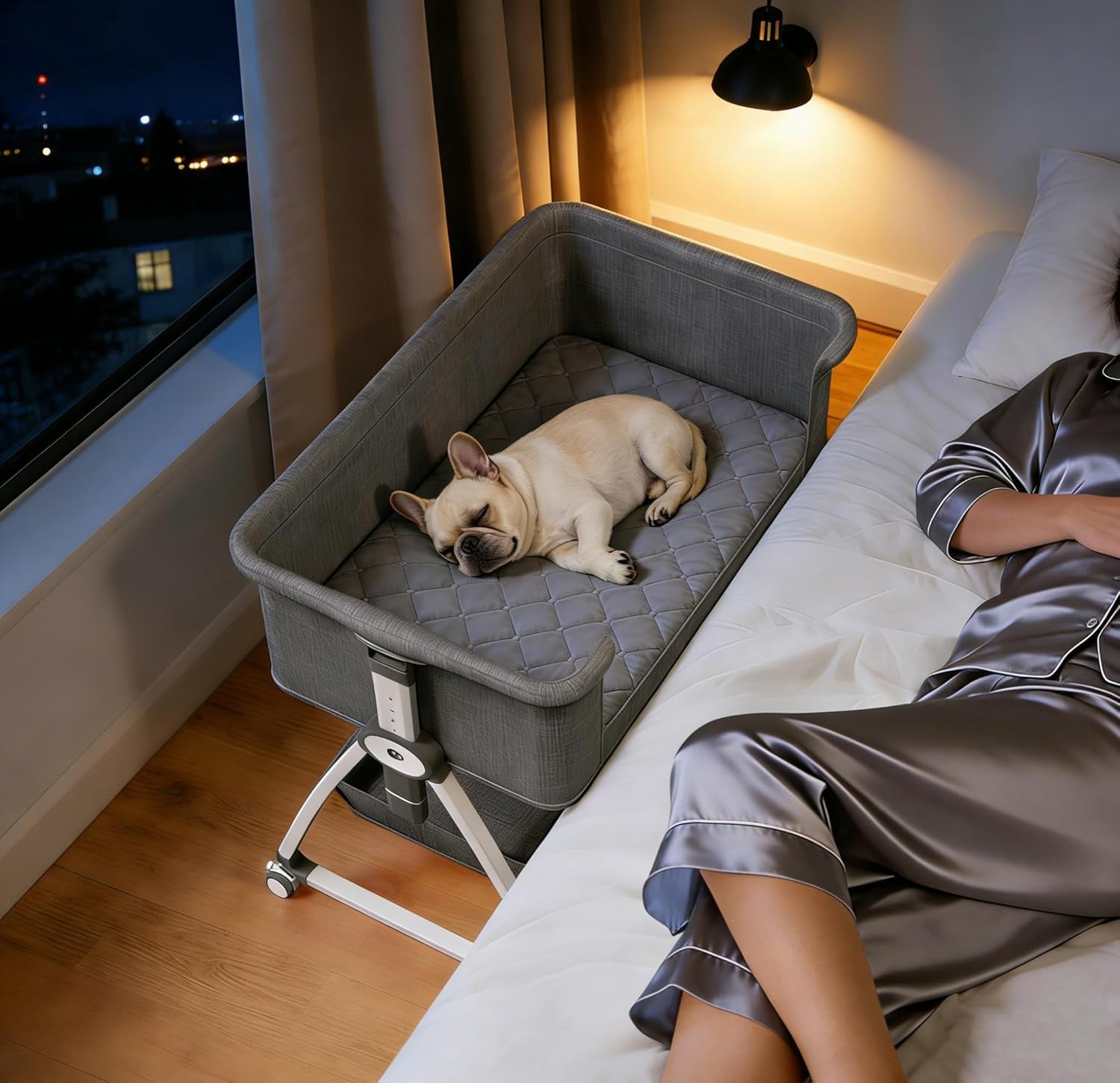 bedside-dog-bed-cosleeper-pet-dog-bed-with-removable-washable-cushion-adjustable-height-extension-for-human-bed-for-small-medium-puppy-cat