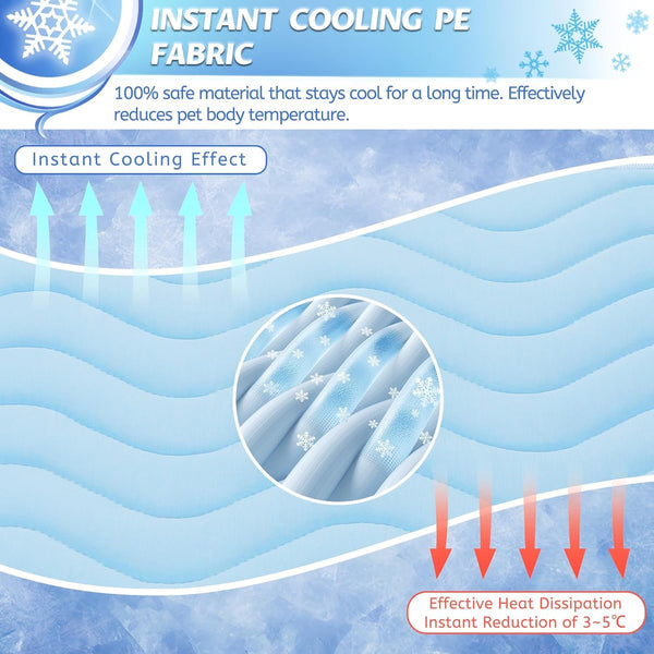 Dog Cooling Mat for Large Dogs, 40"X28" Breathable Self Cooling Crate Mat for Dogs & Cats, Portable Washable Pet Cooling Pad for Kennel, Sofa, Bed, Floor, Car Travel Indoor Outdoor Summer Use2
