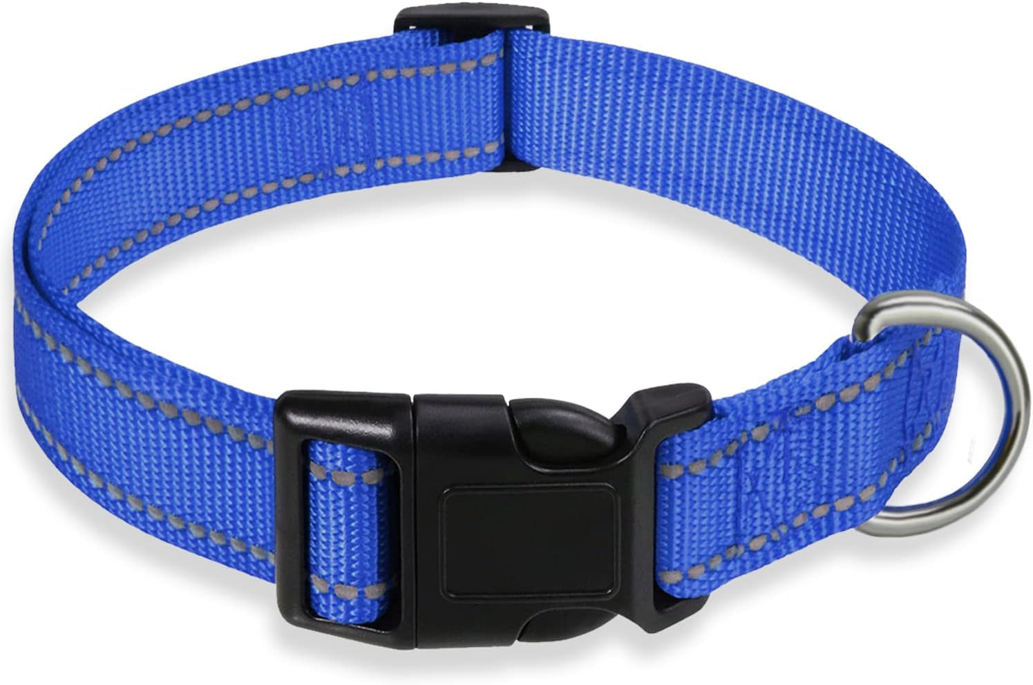 reflective-dog-collar-with-buckle-adjustable-safety-nylon-collars-for-small-medium-large-dogs-pink-m-breathable-nylon-collars-for-small-medium-large-dogs-no-chafing-on-walks-and-outdoor-hikes-metal-d-ring-night-safety