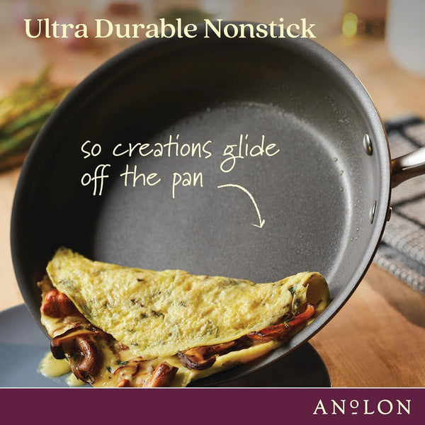 Advanced Home Hard Anodized Nonstick Cookware Set, Non Stick Pots and Pan Set, 9-Piece, Bronze5
