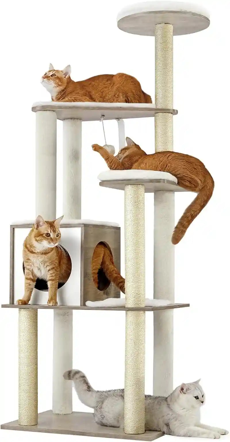feandrea-cat-tree-64-6-inch-modern-cat-tower-multi-level-condo-with-5-scratching-posts-perch-washable-removable-cushions-cave-rustic-brown-upct166x01