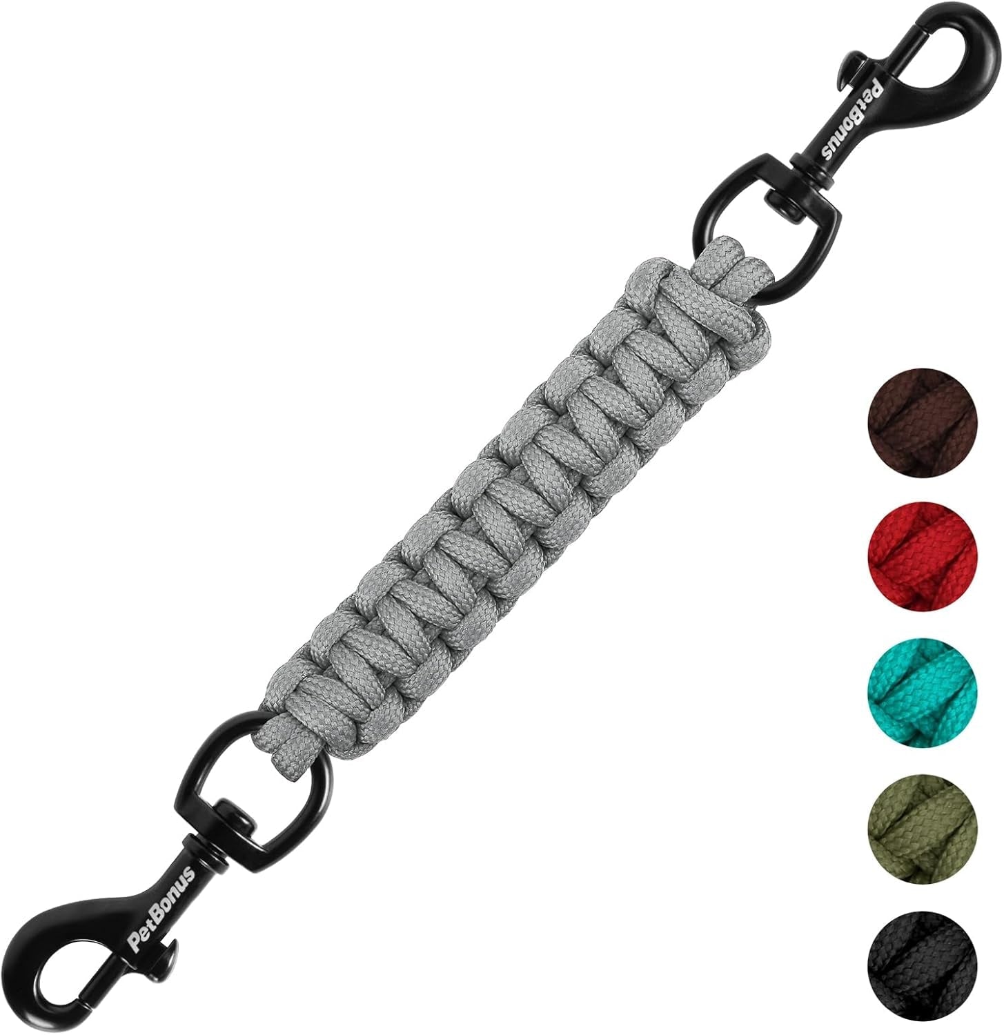 petbonus-dog-collar-safety-clip-handmade-prong-collar-to-harness-connector-dog-leash-backup-safety-strap-escape-proof-double-ended-clasp-lead-connector-for-pinch-collar-harness-black