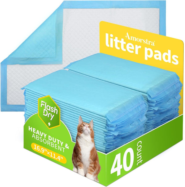 40 Count Cat Litter Pads for Tidy Cats Breeze System, Thickened Cat Pad Refills for Litter Box, Super Absorbent Pee Pad, Odor Control & Leak-Proof, 16.9X11.4 Inch Unscented1