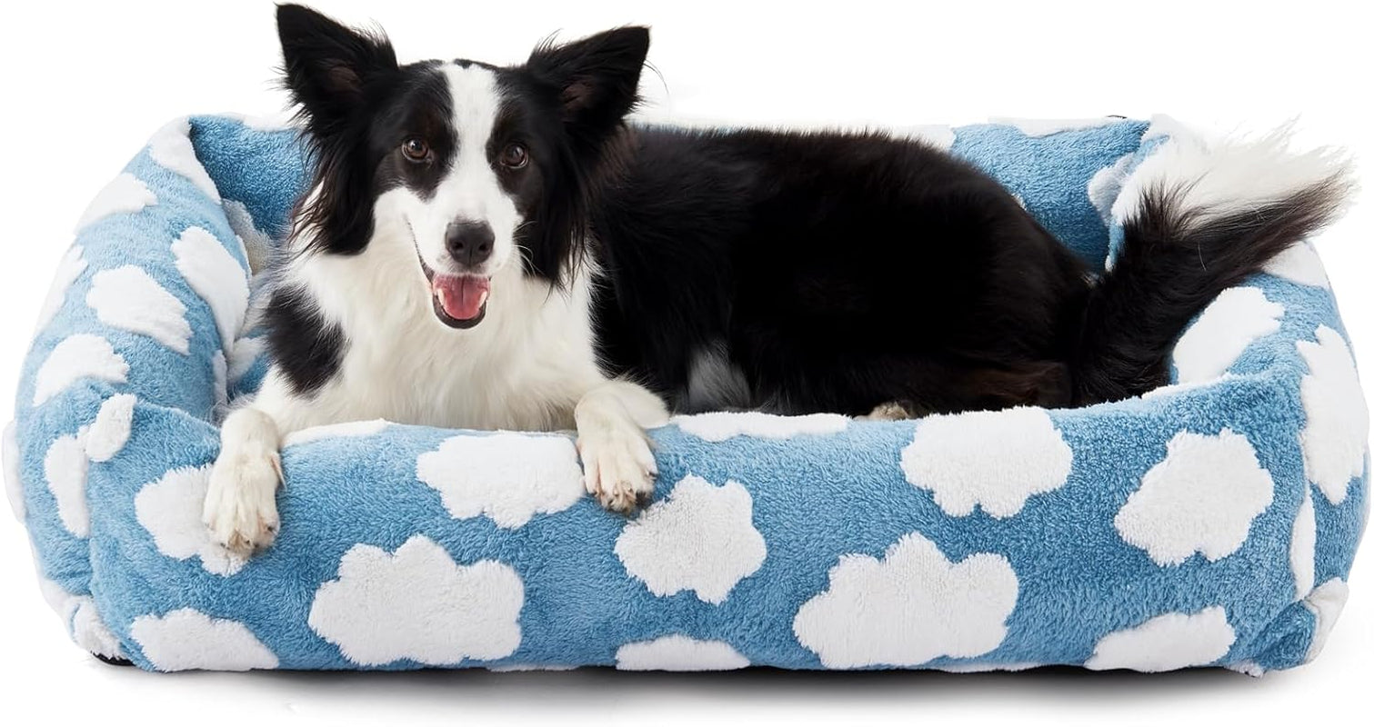 joejoy-dog-bed-medium-size-dog-removable-washable-cover-orthopedic-soft-pet-bed-anti-slip-fluffy-plush-faux-rabbit-fur-puppy-bed-30x24x8-leopard-print-grey