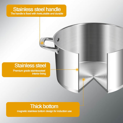 10 Quart Stock Pot, Stainless Steel Pot with Lid for Induction Cooking4