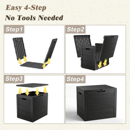 35 Gallon Outdoor Storage Box Waterproof,Deck Boxes Outdoor Waterproof,Resin Deck Box Delivery Boxes for outside for Package Delivery,Patio Cushions,Gardening Tools,Uv Resistant6