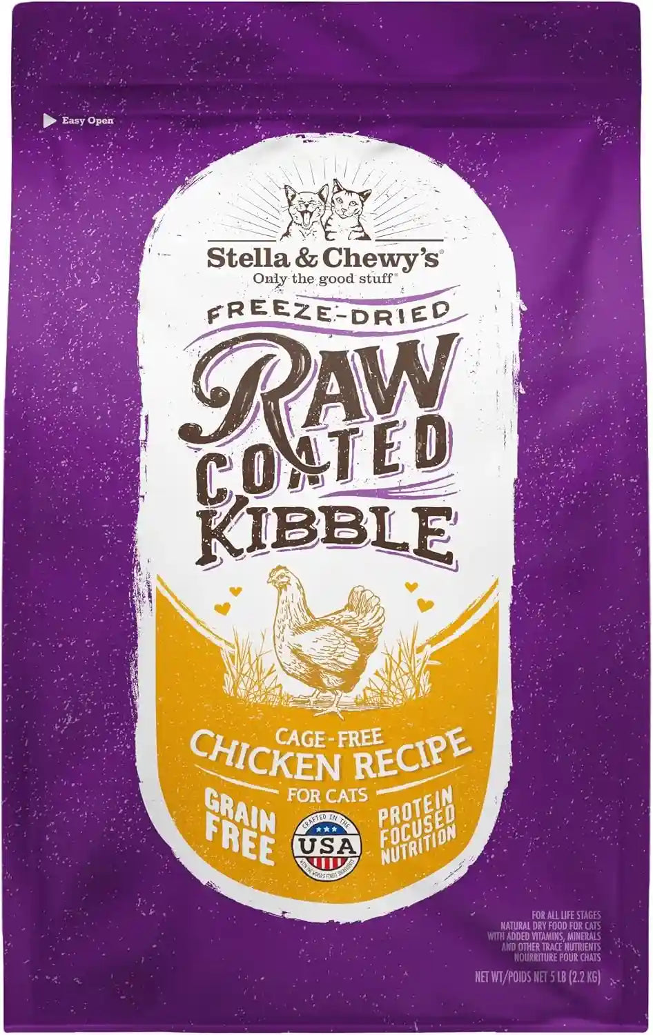 stella-chewys-raw-coated-cat-food-high-protein-grain-free-kibble-with-cage-free-chicken-premium-digestive-support-with-probiotics-natural-small-kibble-perfect-for-picky-eaters-2-5lb-bag