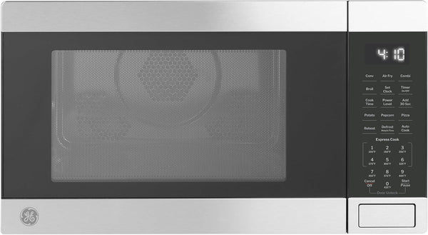 GE GCST10A1WSS Countertop Microwave Oven (Stainless Steel) | Stainless Steel, Combines Microwave, Air Fry, Convection, and Broil, Child Lock Technology, 4 Convenience Cook Settings1