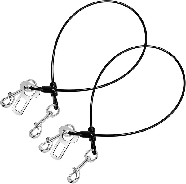 2 Pcs Chew Proof Metal Dog Cable Lead (Single Hook) | No Tangle, Leash Extender, for Small Medium Dogs Collar Harness9