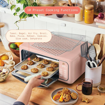 Infrared Air Fry Toaster Oven 9 Slice, 1800W Countertop Oven with Convection & Air Fry Functions, Digital Touch Display, Multi Cooking Modes for Baking, Broiling & Reheating (Rose)3