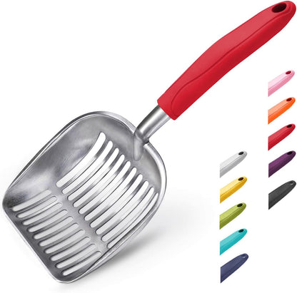 Wepet Cat Litter Scoop, Aluminum Alloy Sifter, Kitty Metal Scooper, Deep Shovel, Long Handle, Poop Sifting, Kitten Pooper Lifter, Durable, Heavy Duty, for Litter Box17