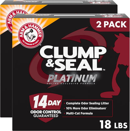 ARM & HAMMER Slide Platinum Easy Clean-Up Clumping Cat Litter, 18 Lbs | 24/7 Odor Control, Triple-Action Freshness, Non-Stick, Easy Clean Up, Low Tracking, Multi-Cat Formula, Scented11