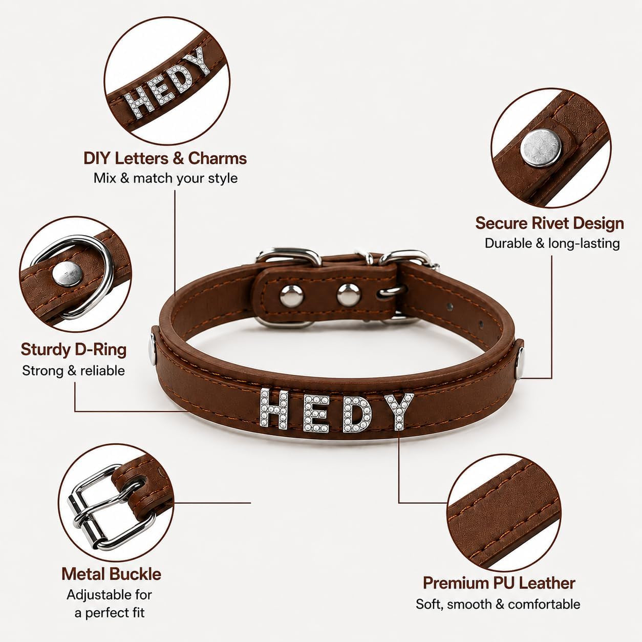 customized-dog-collar-and-leash-set-with-name-rhinestone-letter-pu-leather-collar-adjustable-bling-pet-collar-with-crown-paw-charms-for-dogs-brown