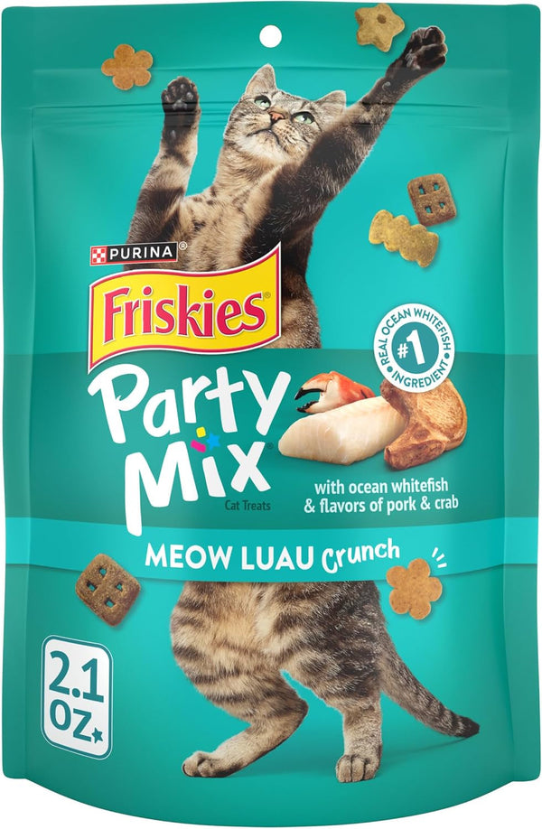 Purina Friskies Cat Treats, Party Mix Meow Luau Crunch - (Pack of 10) 2.1 Oz. Pouches1
