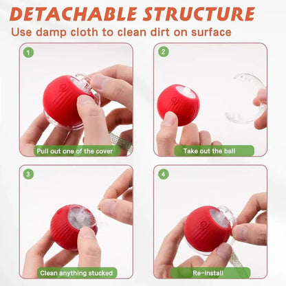 2 Packs Speed 2.0 Tail Interactive Cat Toys for Indoor Cats, Chirping & Motion Activate Cat Toy, Smart Kitten Rolling Ball Moving Ball Toys, Rechargeable Dog Cats Bal L for Enrichment Exercise5