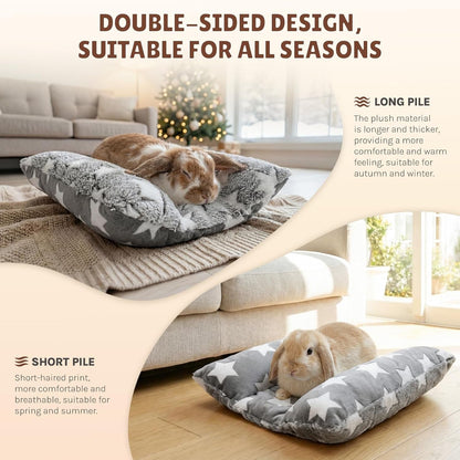 16.5 X 18In Washable Soft Rabbit Bed, Thickened and Softer Bunny Bed, Double-Sided Plush Rabbit Beds,Bed for Bunny,Bunny Beds for Rabbits Indoor8