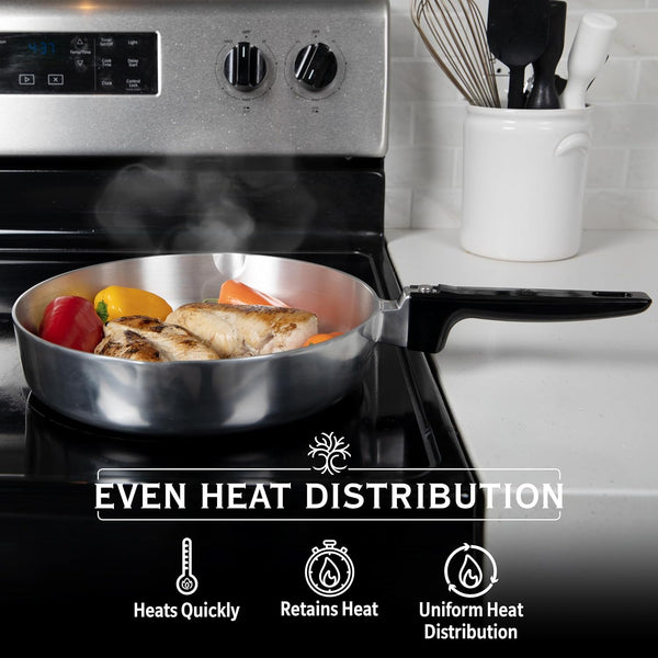 Cast Aluminum Sauté Pan with Lid 10 Inch - Oven Safe Deep Frying Pan with Lid, Two Side Spouts and Ergonomic Stay-Cool Handle for Comfortable Grip and Pouring (3 Quart)6