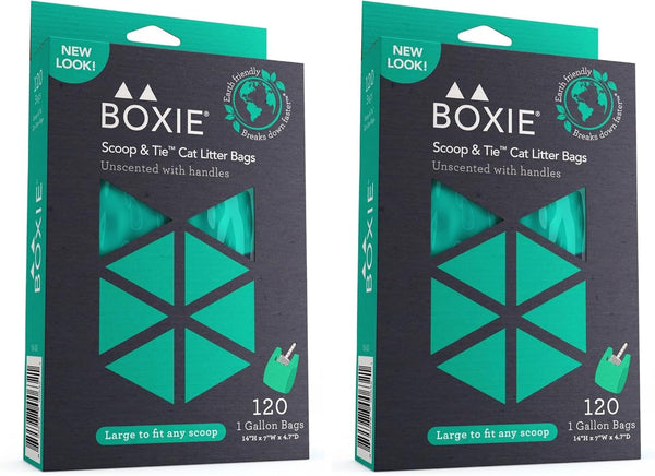 Boxie Sustainable Scoop & Tie Pet Waste Bags, 120 Count, Leak-Proof, Easy-To-Tie Handles, Eco-Friendly, Odor Control, EPI Technology, Durable for Cat Litter & Dog Waste8