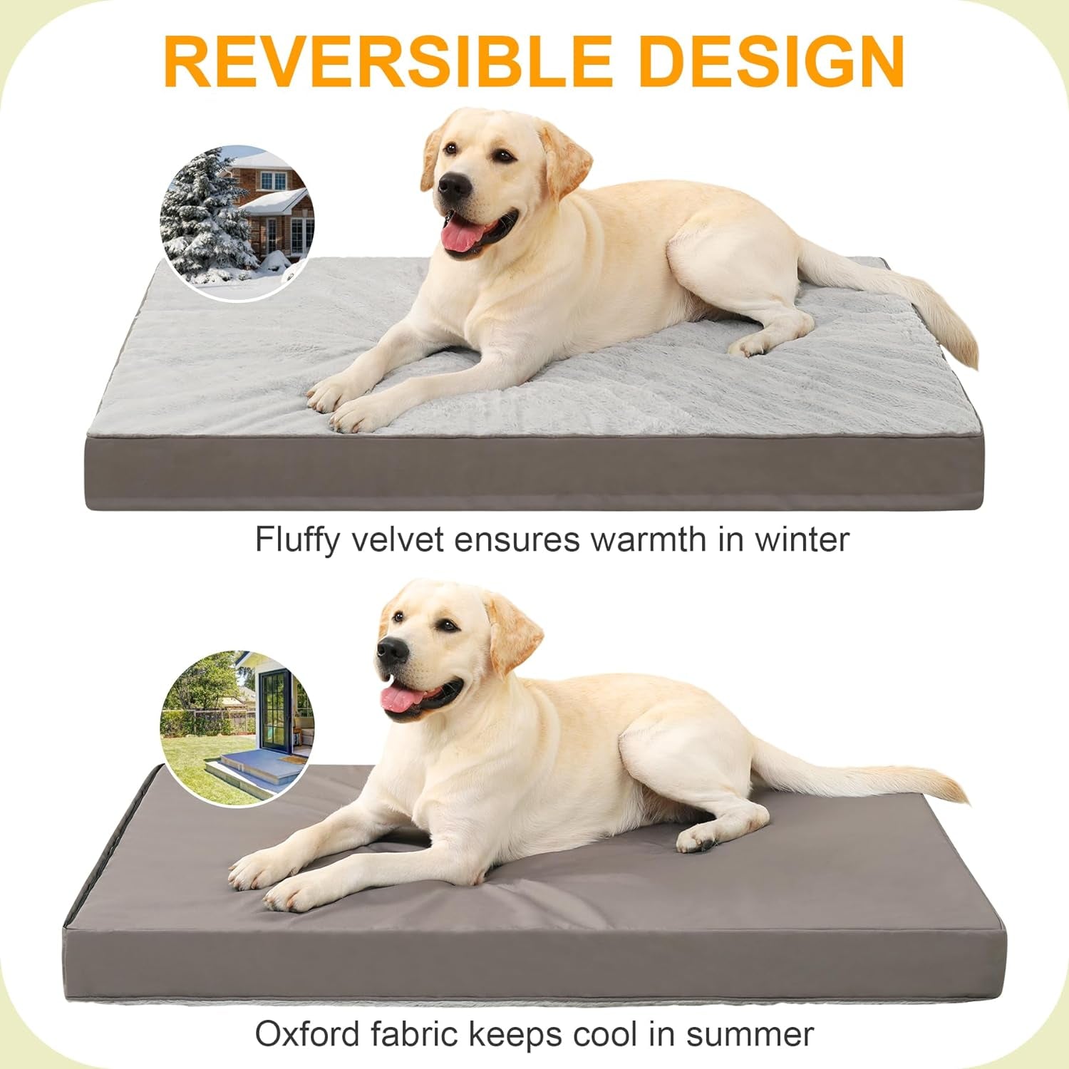 ksiia-orthopedic-dog-bed-for-large-dogs-with-waterproof-lining-grey-35x22-deluxe-soft-plush-dog-crate-bed-washable-pet-mat-with-removable-cover-egg-crate-foam-for-large-dogs-sleeping-relaxing