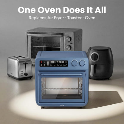 Digital Air Fryer Toaster Oven Combo, 25L Stainless Steel, Blue | Convection Countertop Oven, 10-In-1 Multi-Function, Fits 12" Pizza, 6 Slices of Toast, Smart Bake Roaster Cooking Appliances4
