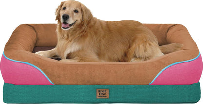 Chez Paw Waterproof Orthopedic XL Dog Bed for Large and Extra Large Dogs | Egg Crate Foam, 4-Sided Bolster Support, Waterproof Liner, Non-Slip Bottom, Machine Washable Cover, 42 X 30 Inch9