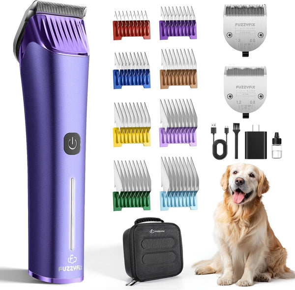 Professional Dog Grooming Clipper with 5-In-1 Replacement Blade | Adjustable Blade Cordless Pet Grooming Kit 2 Speed Trimmer Hair Shaver with Detachable Metal Combs Nova for Animal Horse1