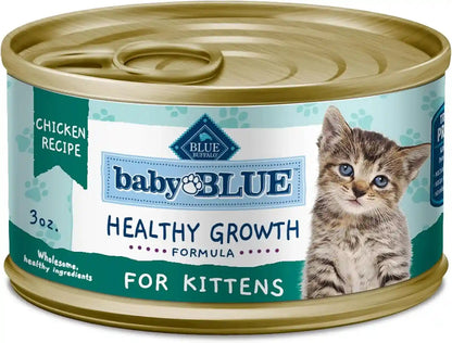 Blue Buffalo Baby Blue Natural Kitten Wet Cat Food Paté Variety Pack, Healthy Growth Formula with DHA, High-Protein & Grain-Free, Chicken and Salmon Recipes, 3-Oz Cans (6 Count, 3 of Each)14