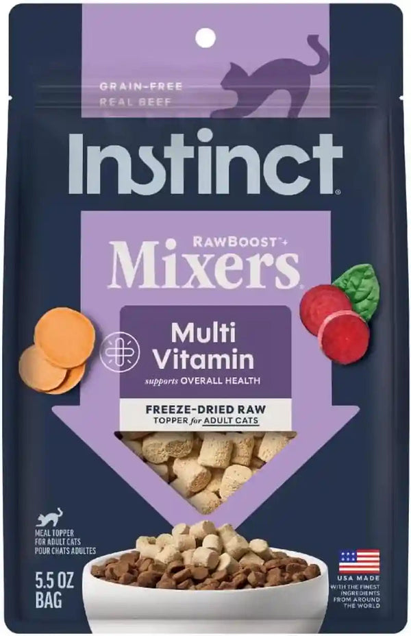 Instinct Freeze Dried Mixers, Cat Food Toppers, Digestive Health, 5.5 Oz | Freeze-Dried Raw Meal Topper or Treat, Functional Whole Foods, Fiber, and Probiotics for Gut Support10
